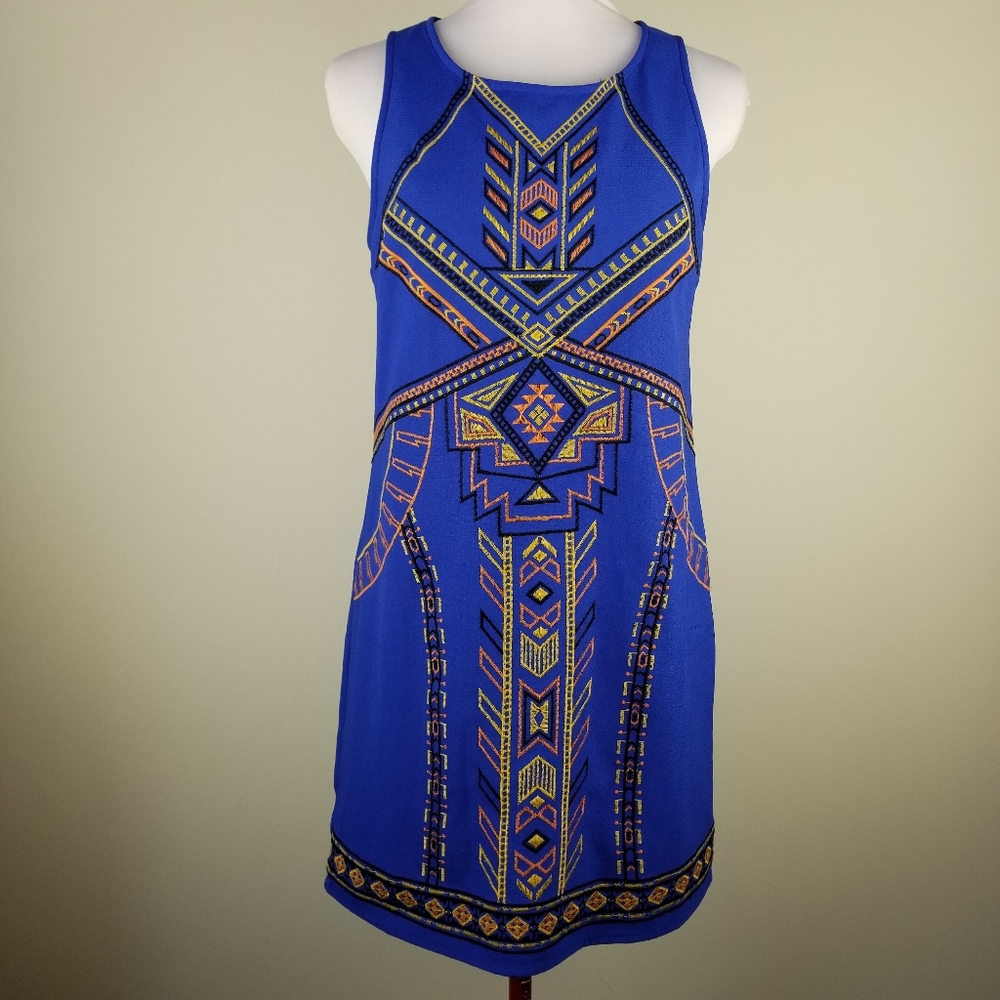 Flying Tomato Embroidered Pique Knit Dress-S